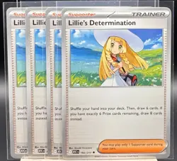 4x Lillie's Determination 192/217 Ascended Heroes Pokemon TCG Playset NM - Image 1