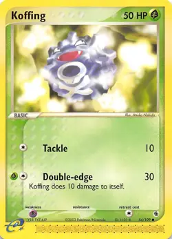 Koffing 54/109 Ruby and Sapphire Pokemon - Image 1