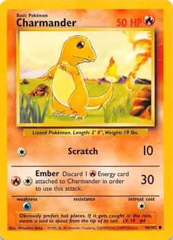 Charmander 046/102 Base Set Pokemon - Image 1