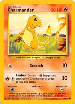 Charmander 046/102 Base Set Pokemon - Image 1