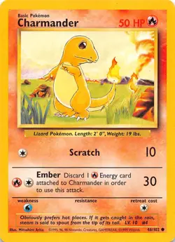 Charmander 046/102 Base Set Pokemon - Image 1