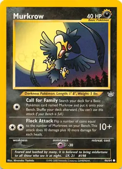 Murkrow 46/64 Neo Revelation Pokemon - Image 1