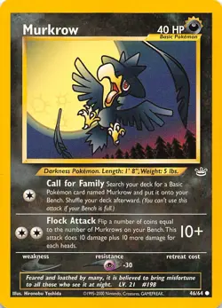 Murkrow 46/64 Neo Revelation Pokemon - Image 1