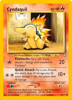 Cyndaquil (57) 057/111 Neo Genesis Pokemon - Image 1