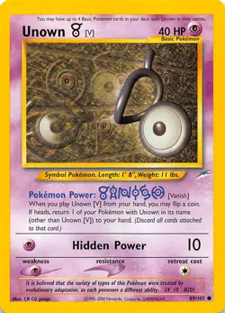 Unown [V] 089/105 Neo Destiny Pokemon - Image 1