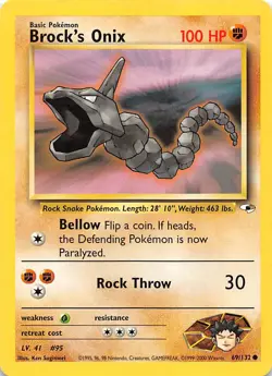 Brock's Onix (69) 069/132 Gym Heroes Pokemon - Image 1
