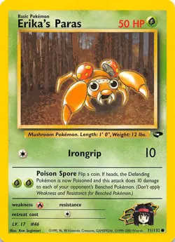 Erika's Paras 071/132 Gym Challenge Pokemon - Image 1