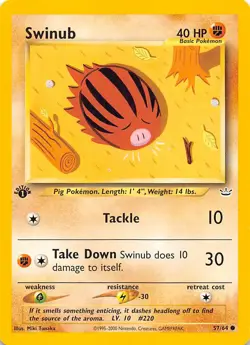 Swinub 1st Edition 57/64 Neo Revelation Pokemon - Image 1