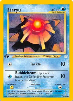 Staryu 1st Edition 56/64 Neo Revelation Pokemon - Image 1