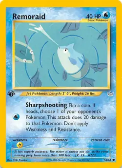 Remoraid 1st Edition 50/64 Neo Revelation Pokemon - Image 1