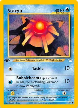 Staryu 1st Edition 56/64 Neo Revelation Pokemon - Image 1