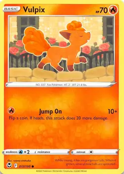 Vulpix 017/195 SWSH12 Silver Tempest Pokemon 005974 - Image 1