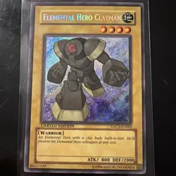 YUGIOH • ELEMENTAL HERO CLAYMAN • SECRET RARE • EHC2-EN002 • LIMITED ED • NM - Image 1