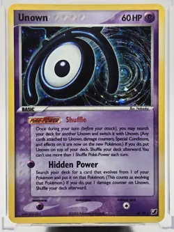 Pokemon Unown M TCG Holo Rare Card M/28 Unseen Forces NM - Image 2