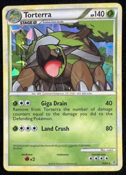 Torterra 10/95 Cracked Ice Holo Bleed Rare Pokemon TCG HGSS Unleashed Card - NM - Image 2