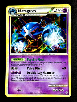 2010 Pokemon METAGROSS Unleashed CRACKED ICE HOLO Foil Promo HGSS Set Card 4/95 - Image 1