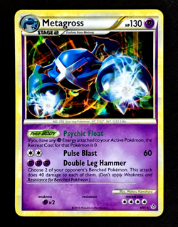 2010 Pokemon METAGROSS Unleashed CRACKED ICE HOLO Foil Promo HGSS Set Card 4/95 - Image 3