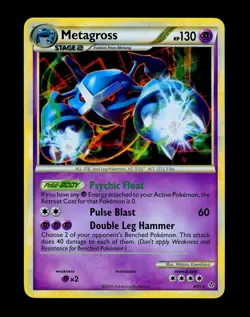 2010 Pokemon METAGROSS Unleashed CRACKED ICE HOLO Foil Promo HGSS Set Card 4/95 - Image 4
