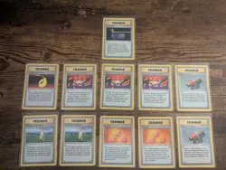 Lot Of 11 Base Set Shadowless Pokemon Trainer Cards - Image 1