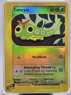 Pokemon TCG Caterpie 96/165 Expedition Reverse Holo Card NM - Image 2