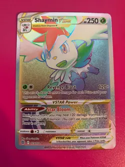 Pokemon TCG Shaymin VSTAR Rainbow Secret Rare Card 173/172 Brilliant Stars - Image 1