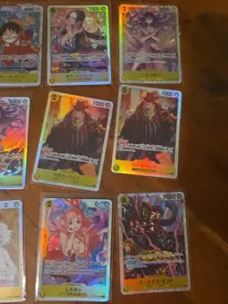 15x japanese one piece super rare GREEN SR card lot assorted sets - Image 3