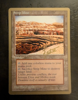 MTG Strip Mine – 1997 Inaugural Tournament Gold Border – Vintage Magic Card - Image 1