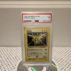 Pokemon TCG Zapdos Base Set 16/102 Holo Rare PSA 1 1999 Card - Image 1