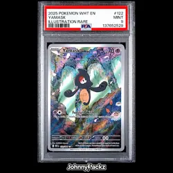 Yamask 122/086 - 2025 White Flare Illustration Rare Holo - Pokemon Card - PSA 9 - Image 1