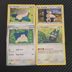 Pokemon TCG card lot Snorlax & Munchlax 4x SWSH Brilliant Stars Astral Radiance - Image 1