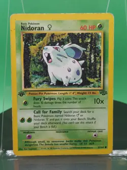 Nidoran 57/64 1st Edition Jungle Set Common 1999 English Pokemon Card WoTC - Image 3