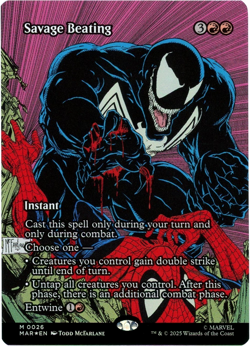 Savage Beating (Borderless Foil) 0026 - Marvel's Spider-Man MTG NM/M - Image 1