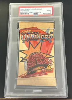 MTG Graded PSA 9 Unhinged Gleemax Booster Pack 2004 MINT - Image 1
