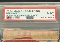 MTG Graded PSA 9 Unhinged Gleemax Booster Pack 2004 MINT - Image 3