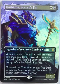 Hashaton, Scarab's Fist [New, Near Mint] Borderless Art *Foil* {Aetherdrift MTG} - Image 1