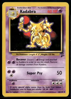 2000 Pokemon Game Base Set 2 46 Kadabra LP - Image 1