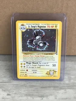Lt. Surge's Magneton Holo Rare WOTC Gym Heroes 8/132 Pokemon Card PSA Ready - Image 1
