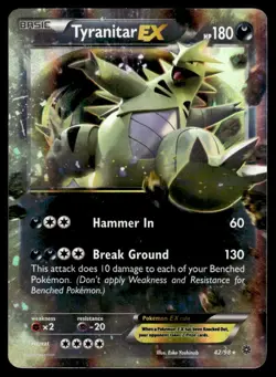 Tyranitar-EX #42 - Rare HOLO - Pokemon Ancient Origins - LP - Image 1