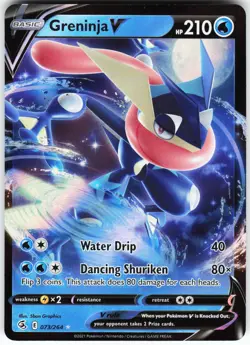 Greninja V 073/264 Pokemon SWSH08: Fusion Strike Holo Ultra Rare NM - Image 1