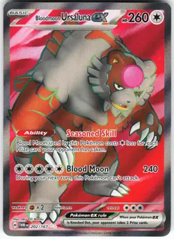 Bloodmoon Ursaluna ex - 202/167 Pokemon SV06 Twilight Masquerade Holo Ultra Rare - Image 1