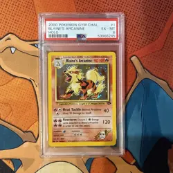 2000 POKEMON GYM CHALLENGE HOLO 1/132 BLAINE'S ARCANINE PSA 6 WOTC - Image 1