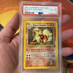 2000 POKEMON GYM CHALLENGE HOLO 1/132 BLAINE'S ARCANINE PSA 6 WOTC - Image 3