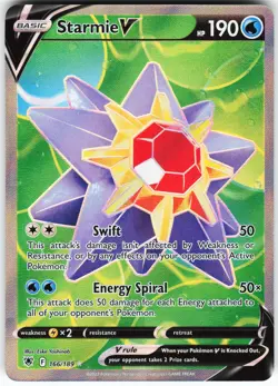 Starmie V (Full Art) 166/189 Pokemon SWSH10: Astral Radiance Holo Ultra Rare NM - Image 1
