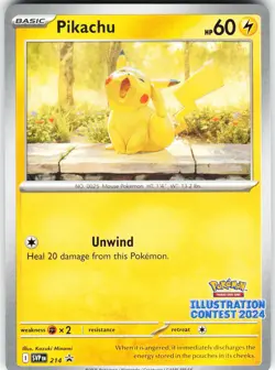 Pikachu - (Illustration Contest 2024) 214 Pokemon SV Scarlet & Violet Promo Card - Image 1