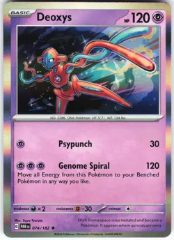 Deoxys 074/182 Pokemon SV04: Paradox Rift Holo Rare NM - Image 1