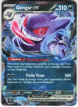 Gengar ex - 104/162 Pokemon SV05: Temporal Forces Holo Double Rare NM - Image 1