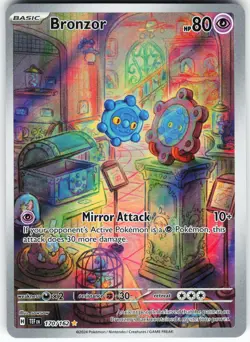 Bronzor - 170/162 Pokemon SV05: Temporal Forces Holo Illustration Rare NM - Image 1