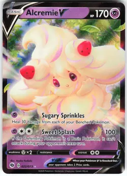 Alcremie V 22/73 Pokemon Champion's Path Holo Ultra Rare NM - Image 1