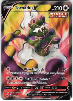Tornadus V (Full Art) 184/198 Pokemon SWSH06: Chilling Reign Holo Ultra Rare NM - Image 1
