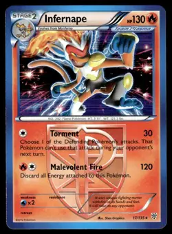 Infernape #17 - Rare HOLO - Pokemon Plasma Storm - NM - Image 1
